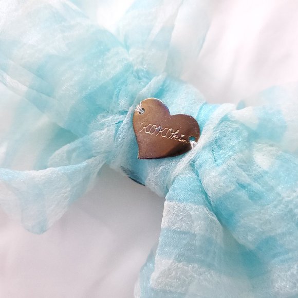 KOKOKIM Striped Baby Blue Hairbow - Picture 1 of 4